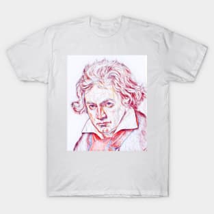 Ludwig van Beethoven Portrait | Ludwig van Beethoven Artwork | Line Art T-Shirt